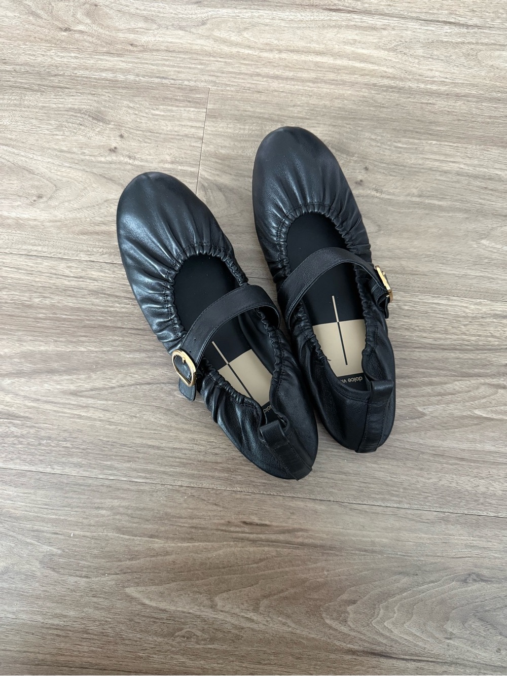 Dolce Vita Ballet Flats with Gold Buckle